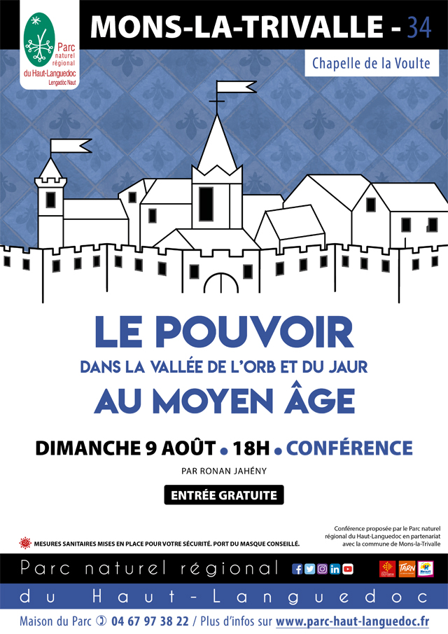 affiches Les pouvoirs locaux au moyen âge le 9 août à Mons-la-Trivalle (34)