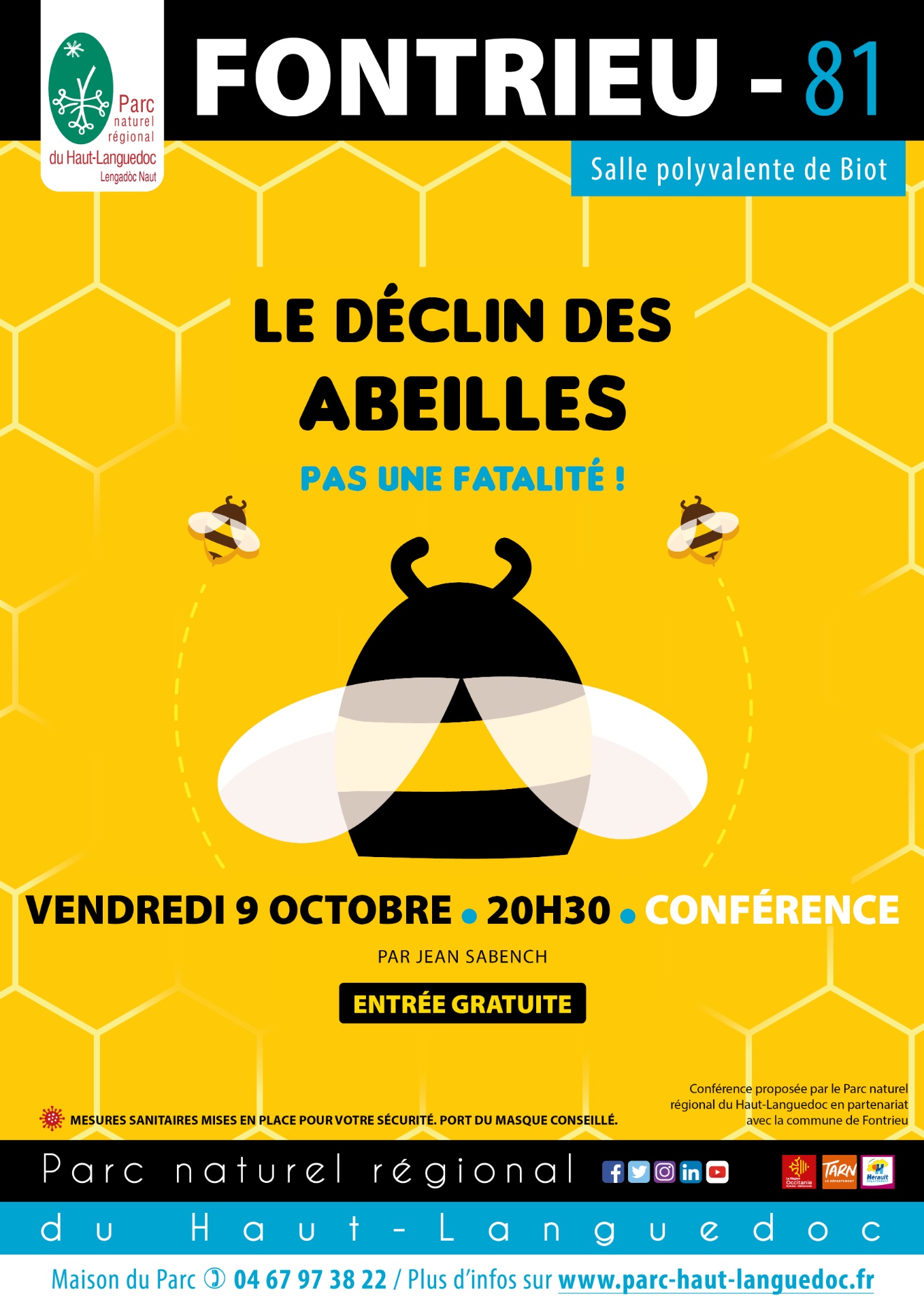 20201009 Affiche Conférence Le déclin des abeilles Fontrieu 81