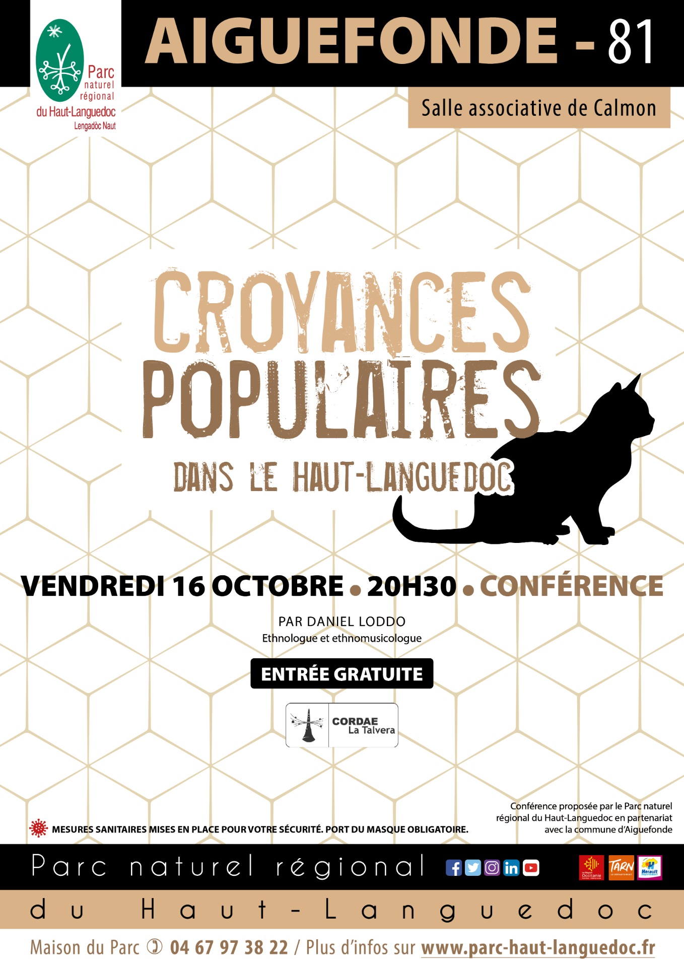 Affiche Conférence "Croyance populaire du Haut-Languedoc"