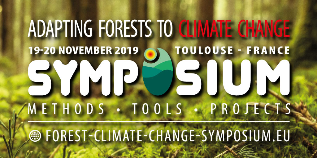 Affiche du symposium européen « Adaptation des forêts aux changements climatiques » du projet LIFE FORECCAsT