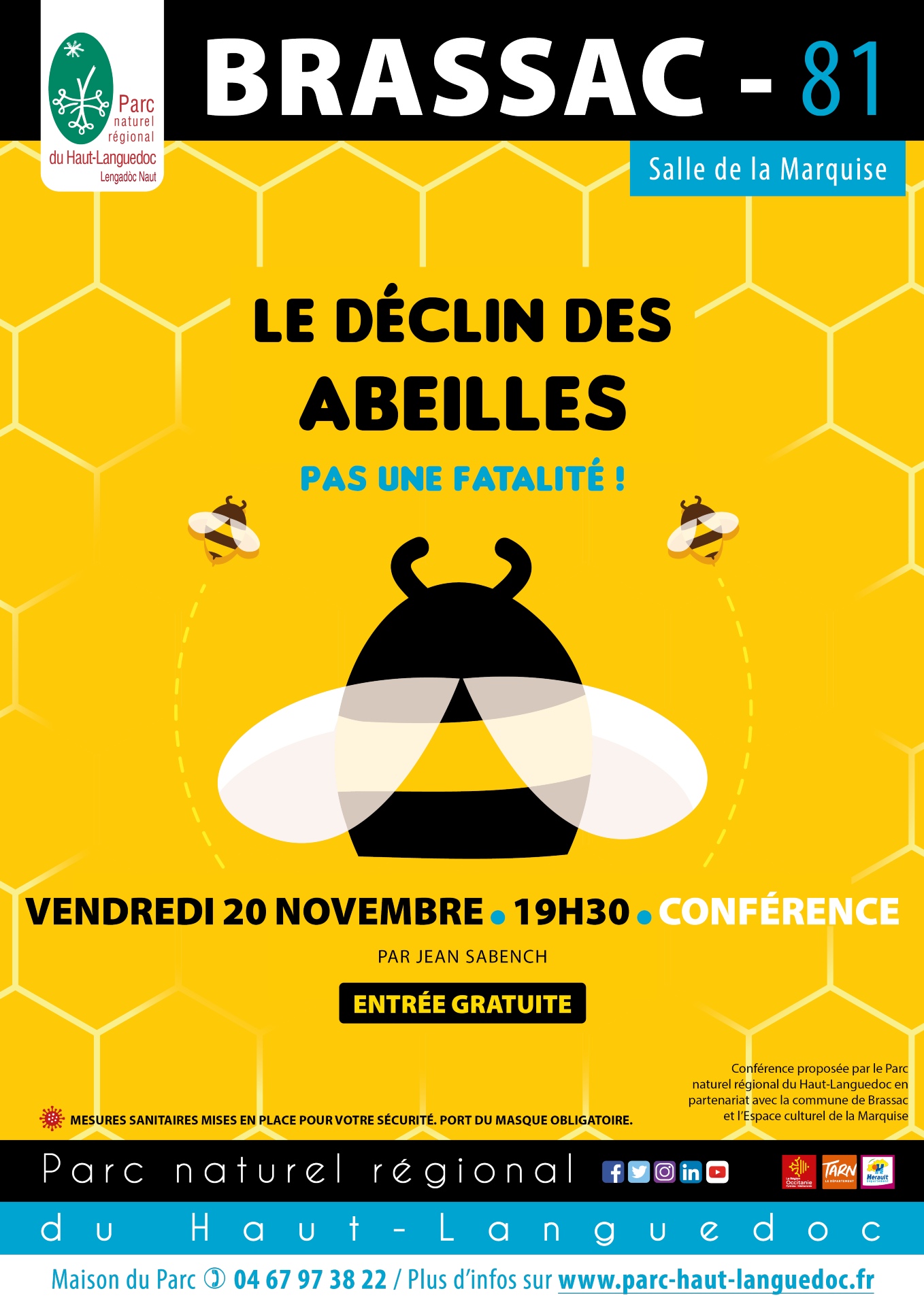 Affiche Conférence Le déclin des abeilles Brassac 81