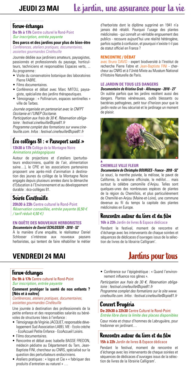 Dépliant Programme Cinéfeuille 2019 23 mai 2019